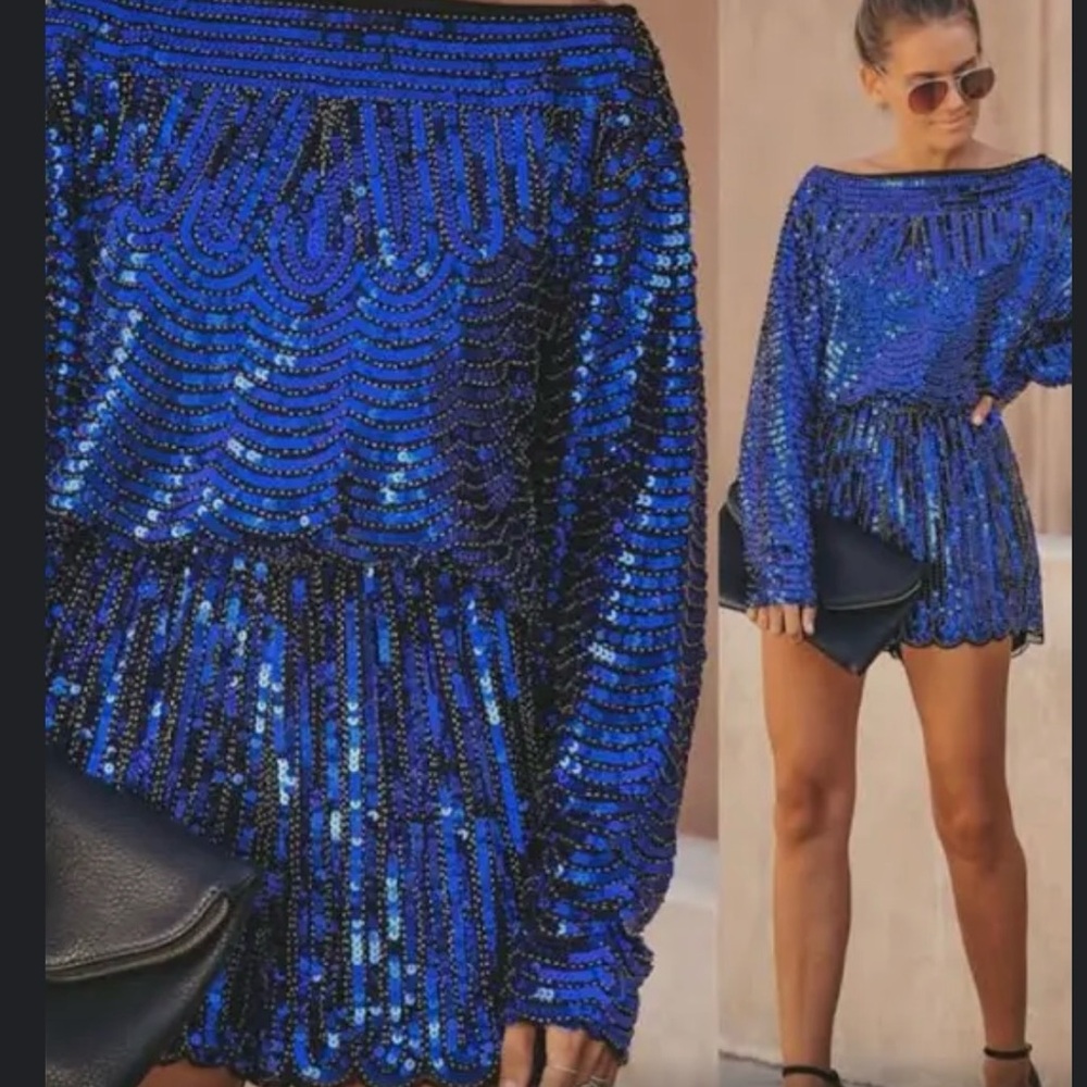 Endless Rose Blue Sequence Romper - image 5